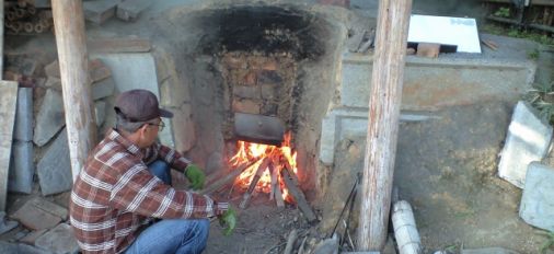 Making Bamboo coal in Oita Japan